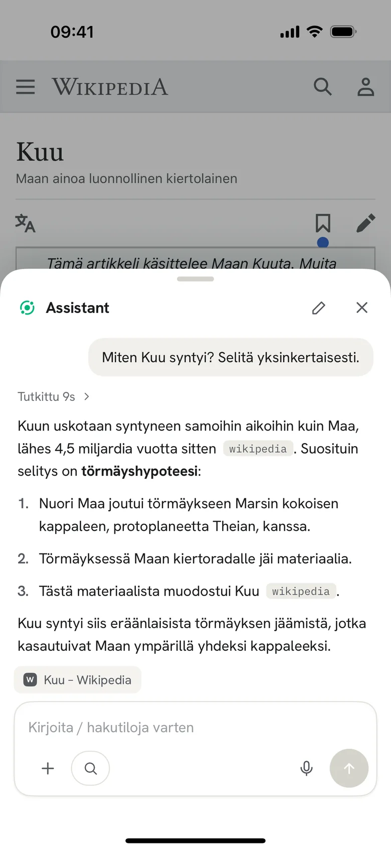 Kysy mistä tahansa sivusta