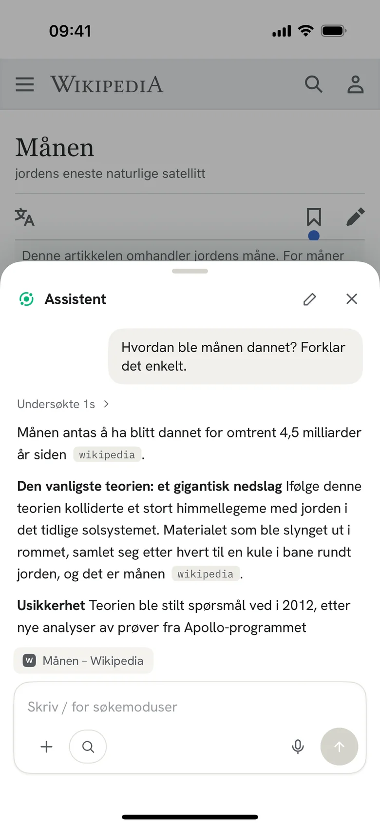 Spør om hvilken som helst side