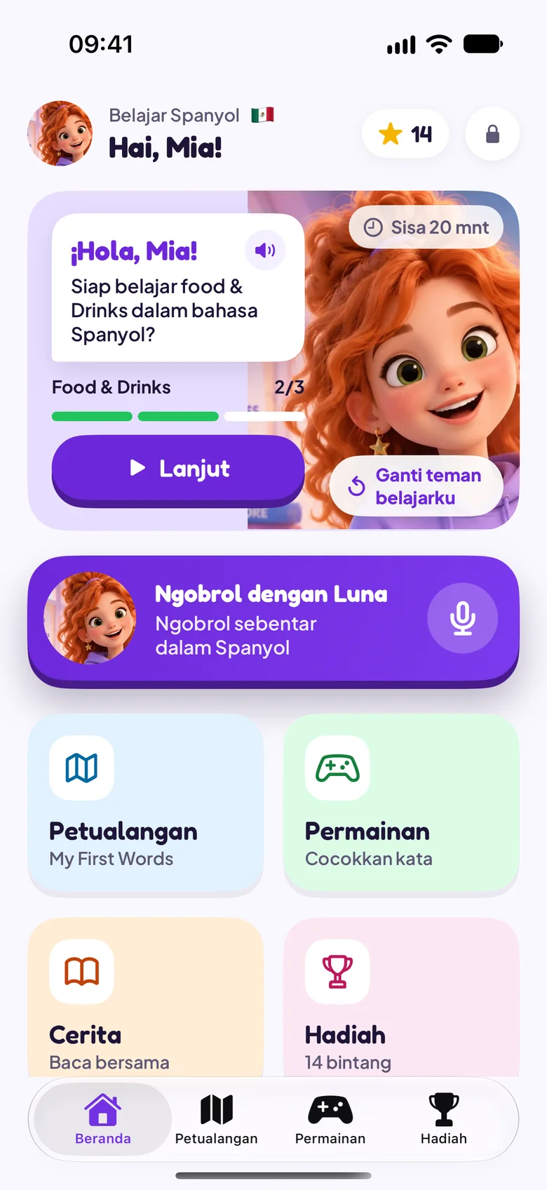 Beranda Mode Anak dengan teman Luna